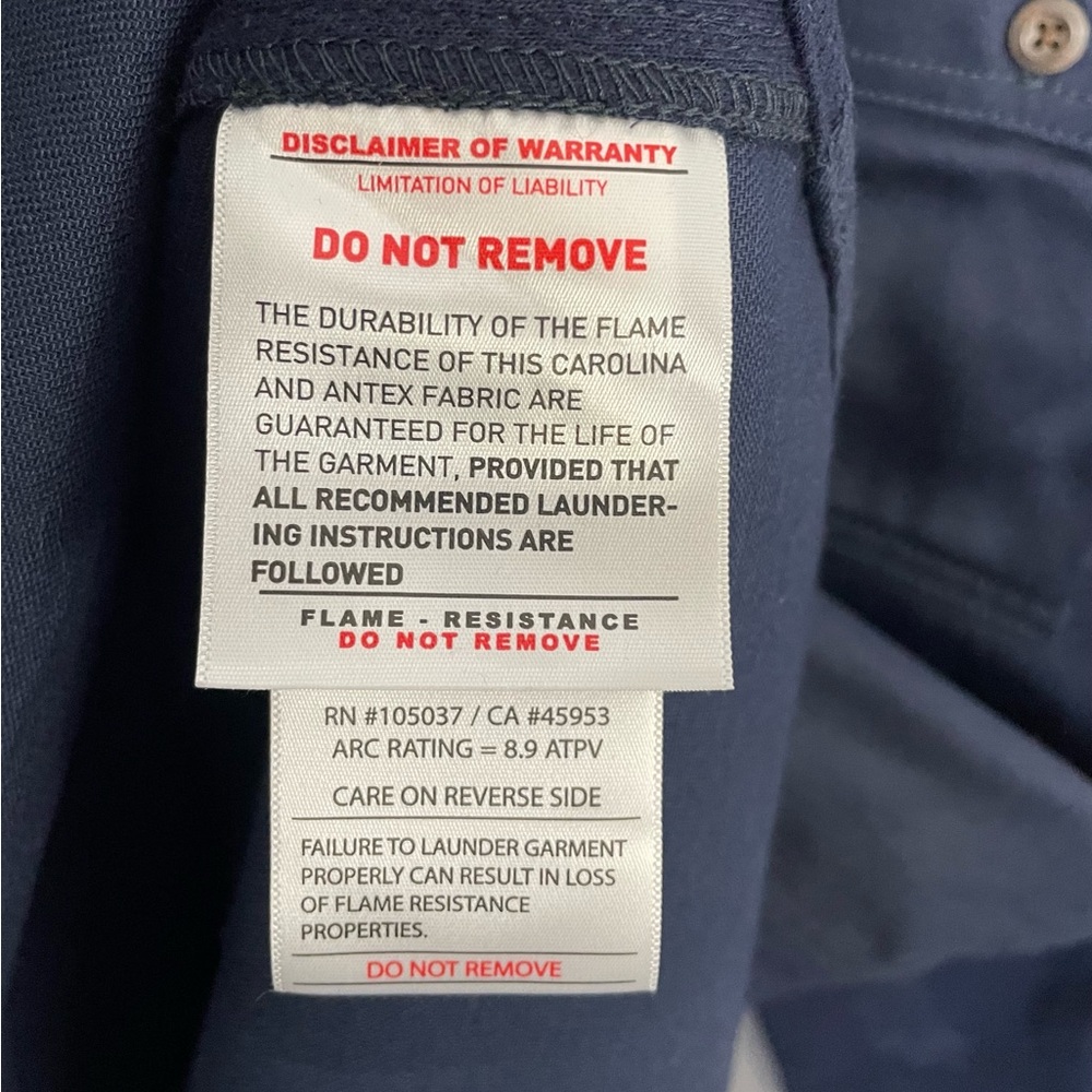 Ariat FR‎ Solid Vent Work Shirt Long Sleeve Navy Blue Cat 2 NWT - Picture 11 of 14
